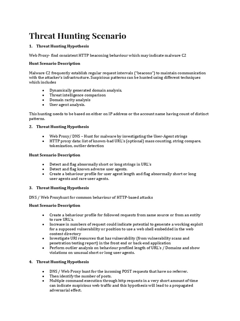 Threat Hunting Scenario | PDF | Domain Name System | Proxy Server