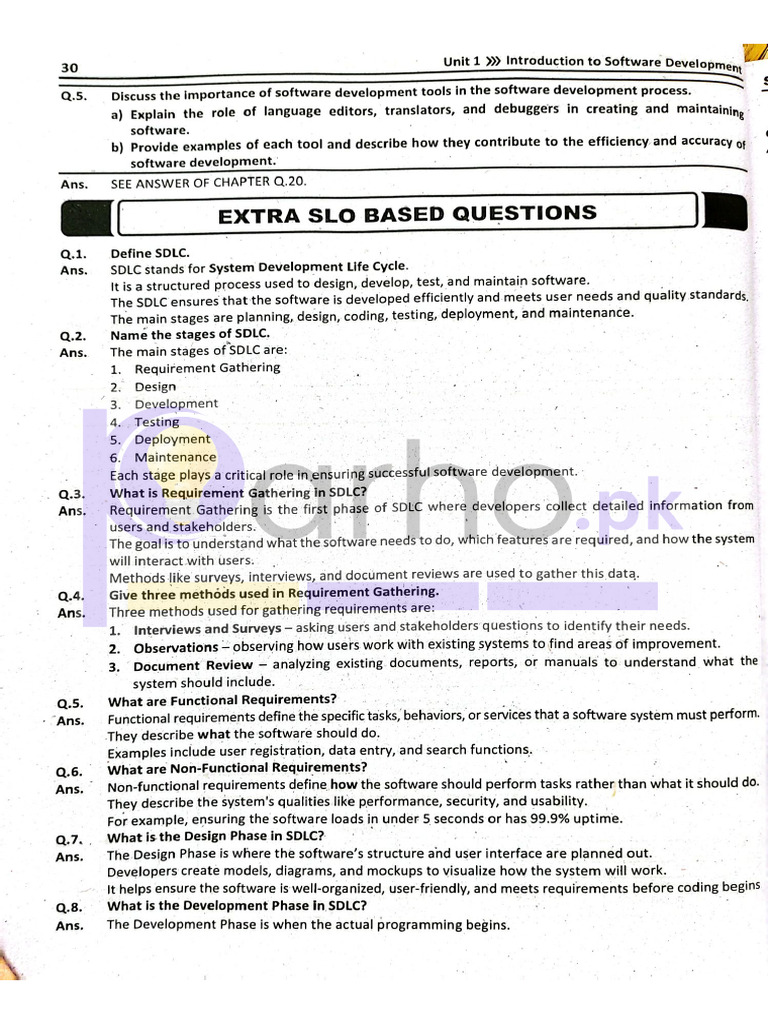 Class 11 Computer Chapter 1 SLO S.Q | PDF