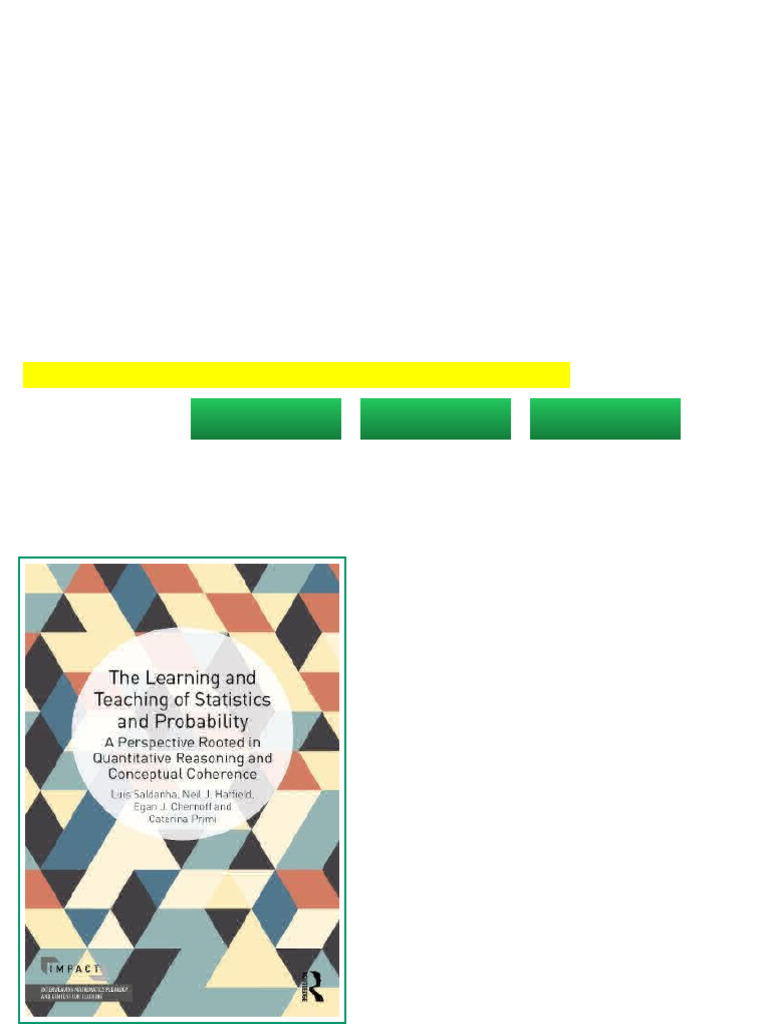(Ebook) The Learning and Teaching of Statistics and Probability: A ...