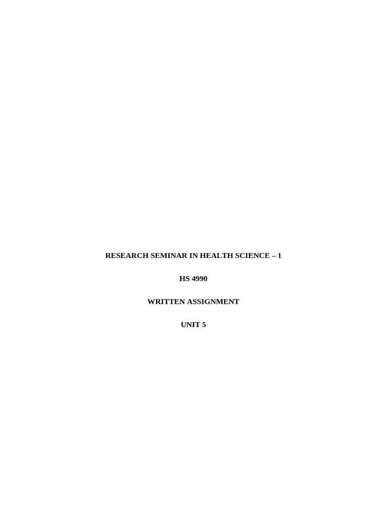 WRITTEN ASSIGNMENT UNIT 5 | PDF | Qualitative Research | Intelligence