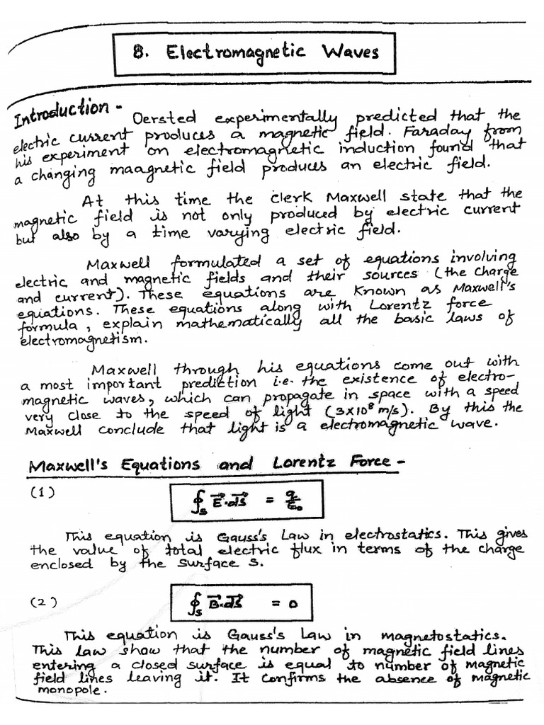 Electromagnetic Wave (All Topics Covered) | PDF