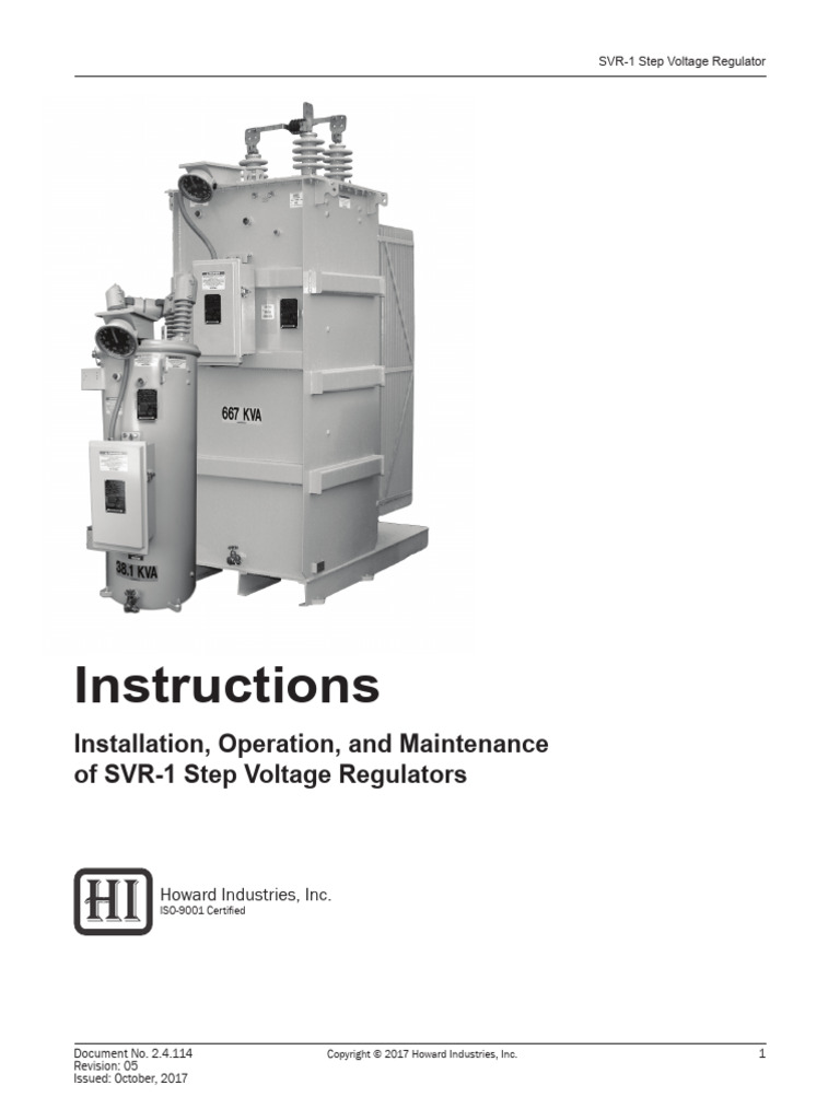 SVR-1 Step Voltage Regulator Guide | PDF | High Voltage | Switch
