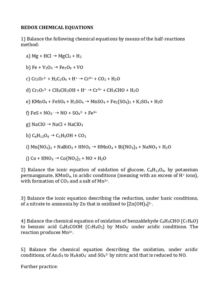 02 Balancing Redox Reactions (33953052) | PDF