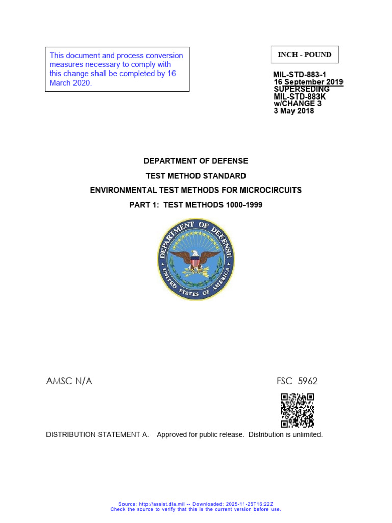 MIL-STD-883-1 Environmental Test Methods | PDF | Calibration | Accuracy ...