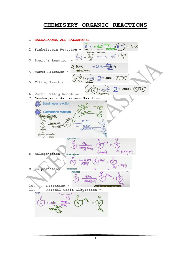 Organic Chemistry Reactions Guide | PDF