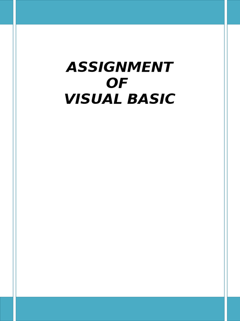Visual Basic Coding Assignments Guide | PDF | Computer Programming ...