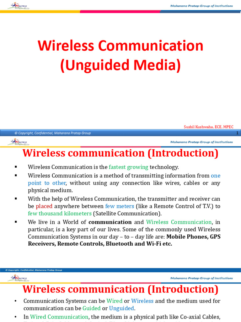 Overview of Wireless Communication Systems | PDF | Transmission Medium ...