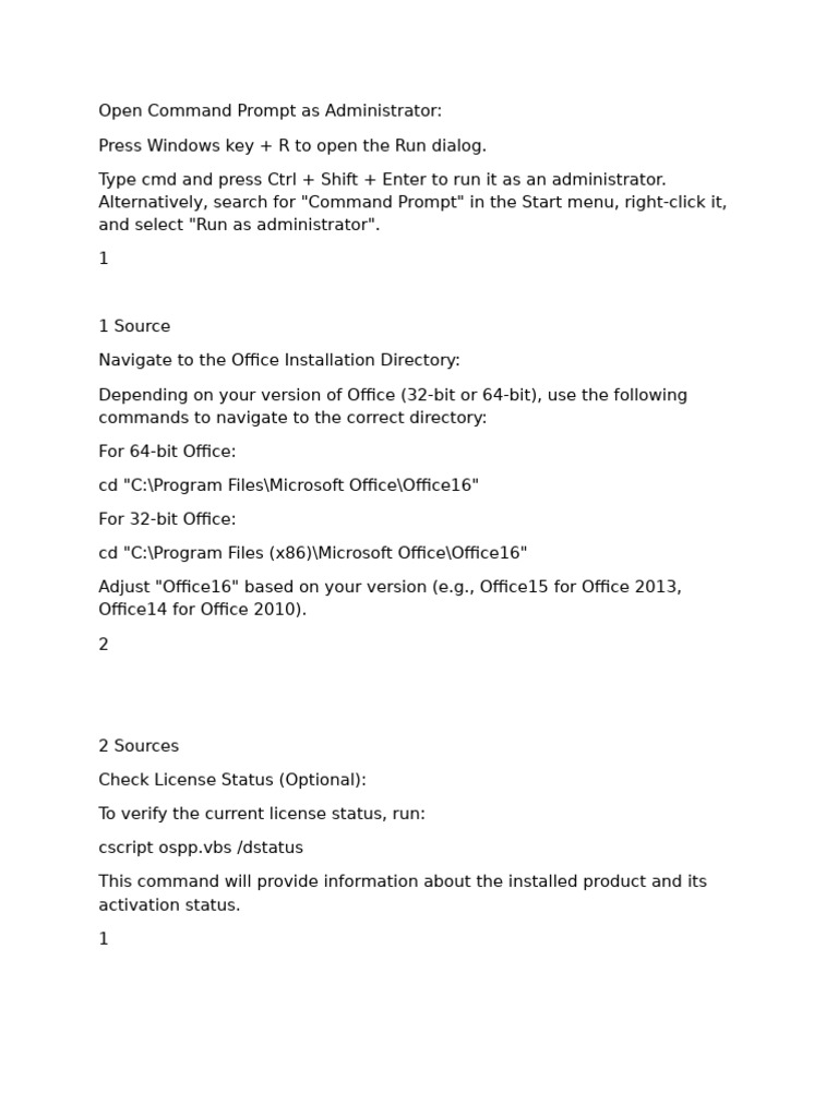 Activate Microsoft Office via Command Prompt | PDF
