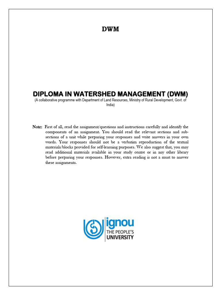 Assignment DWM 2024 (English) | PDF | Agriculture | Soil