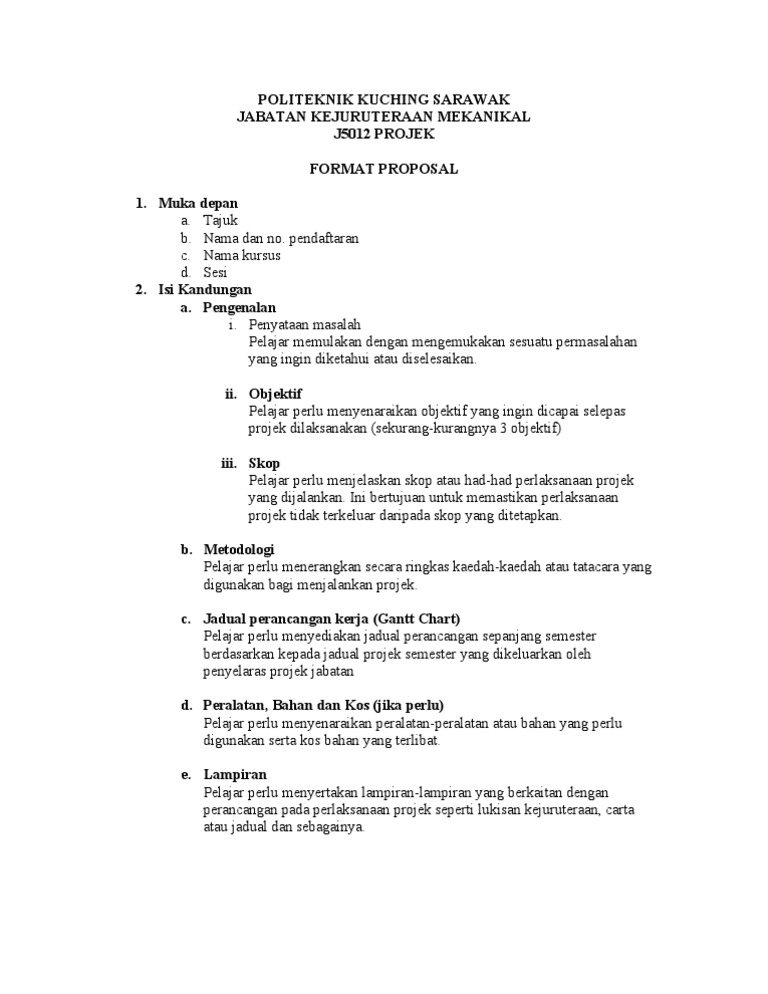 Format Proposal Projek  PDF