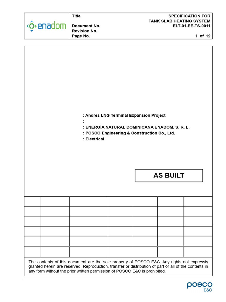 Tank Slab Heating System Specification | PDF | Specification (Technical ...