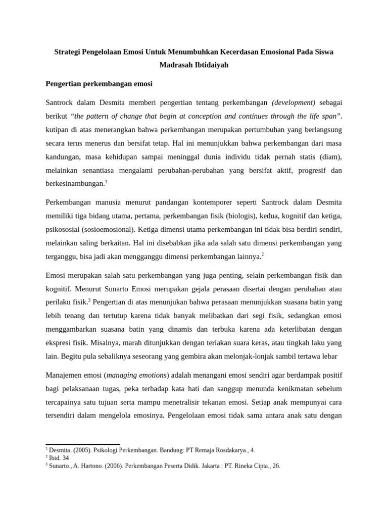 Pengertian Emosi Dan Perkembangan Emosi Anak Sekolah Dasar | PDF