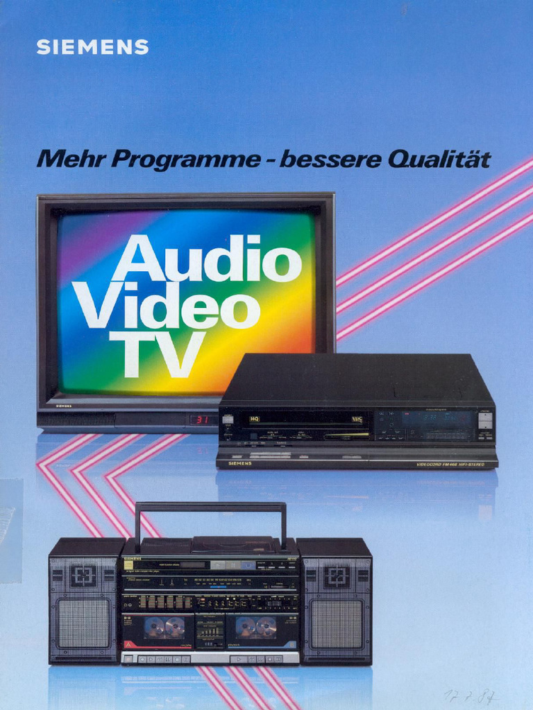 Siemens Audio Video TV 1986 | PDF