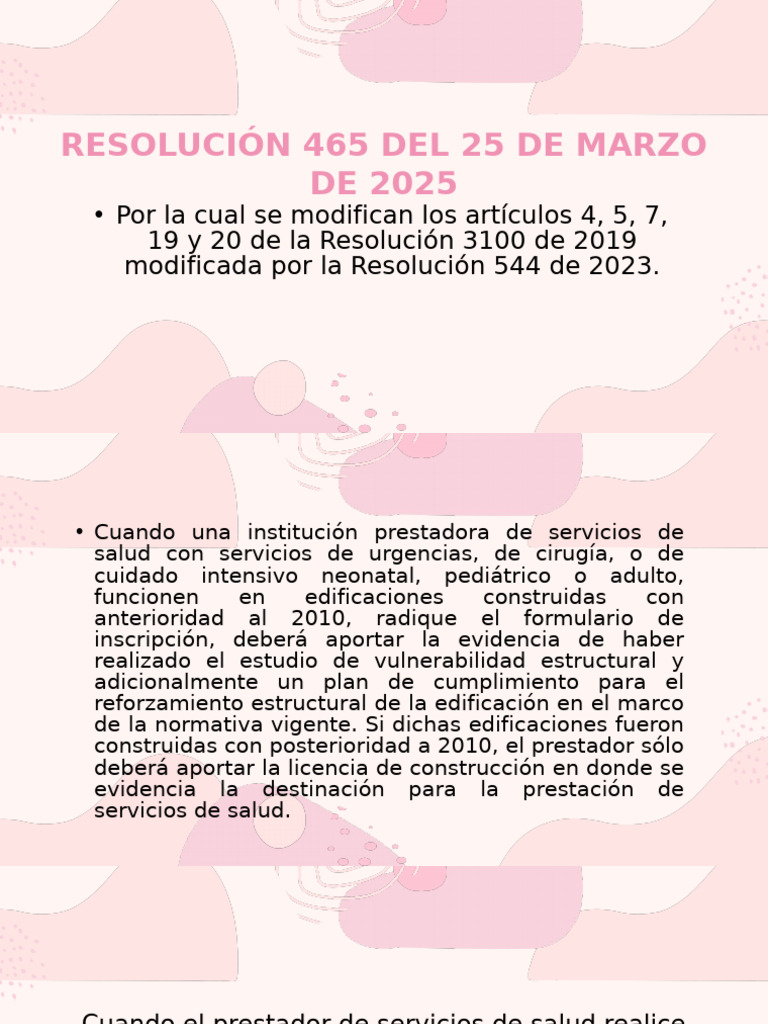 Resolucion 465 de 2025 | PDF | Cuidado de la salud | Medicina