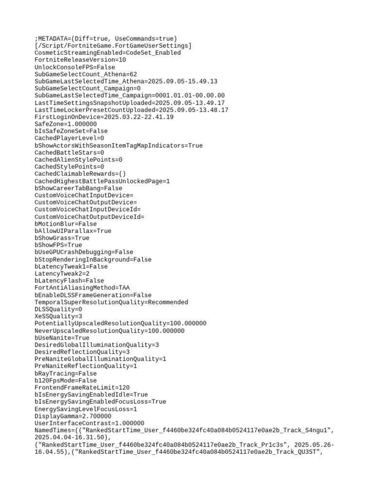 GameUserSettings (De Base) Pour FTN | PDF
