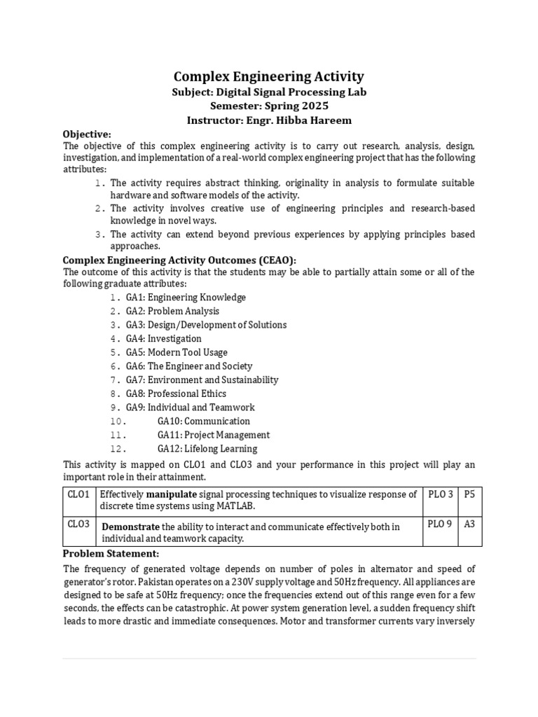 Ee338l-Dsp Lab Cea Spring 2025 | PDF | Engineering | Electricity