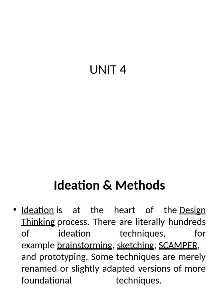 UNIT 4 DMDT | PDF | Brainstorming | Thought