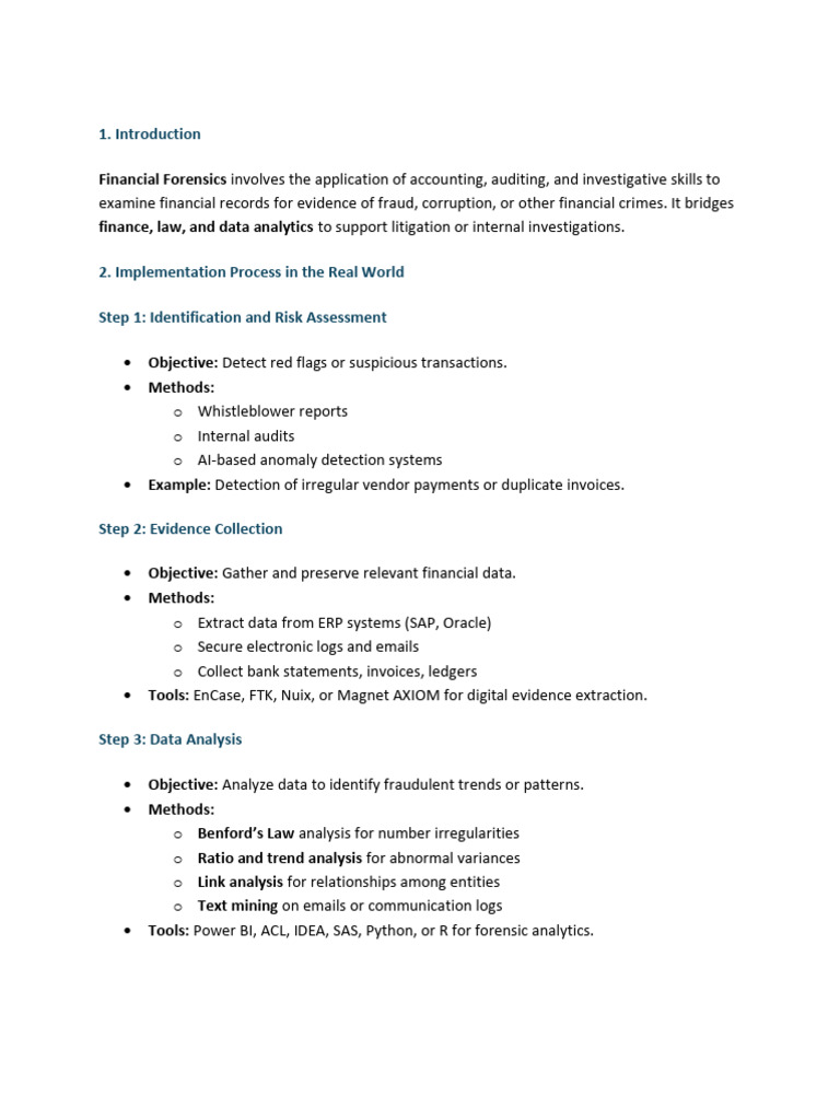 Financial Forensics: Methods & Applications | PDF | Digital Forensics ...