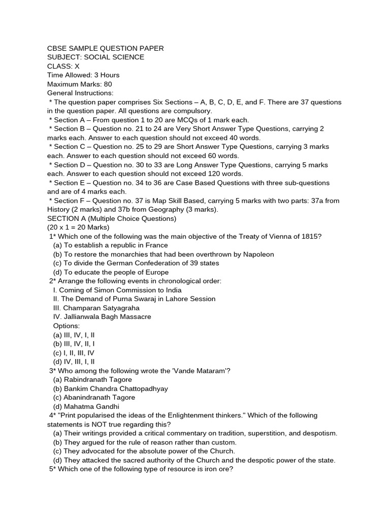 Cbse Sample Question Paper | PDF | Economies