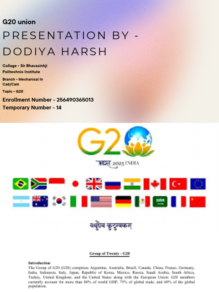 Overview of G20: Structure and Evolution | PDF | Economies | World Economy