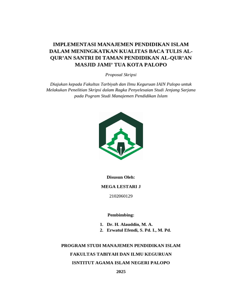 Manajemen Pendidikan Islam dan Al-Qur'an | PDF