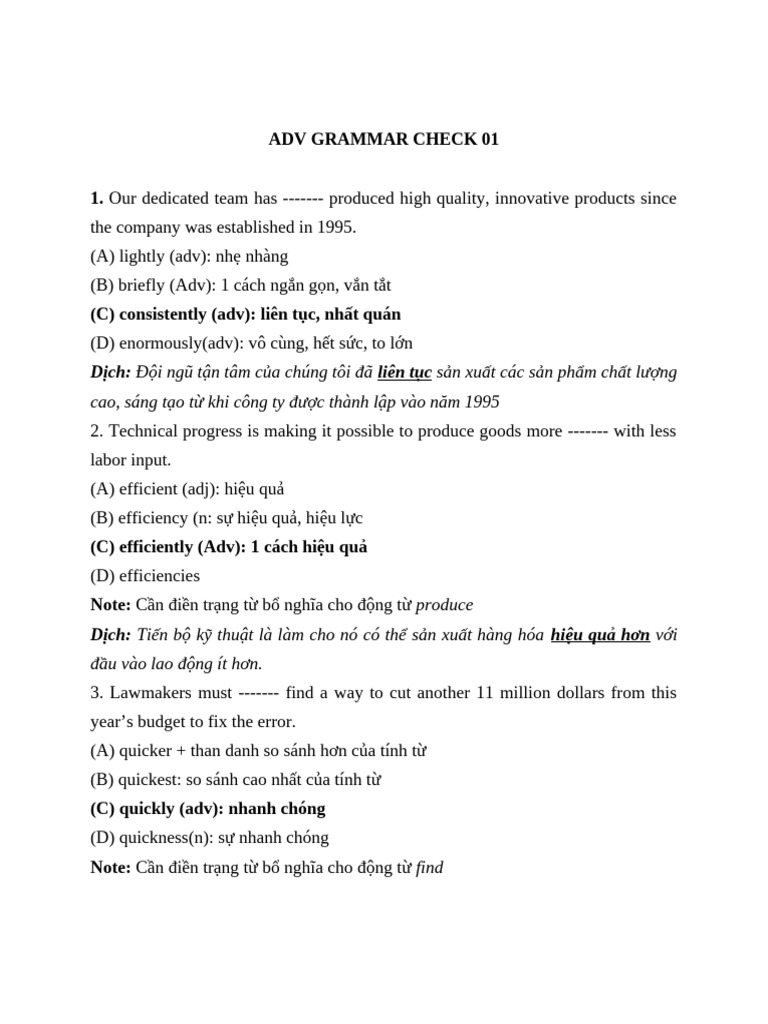 Ex - Adv Grammar Check 01-1-30 | PDF