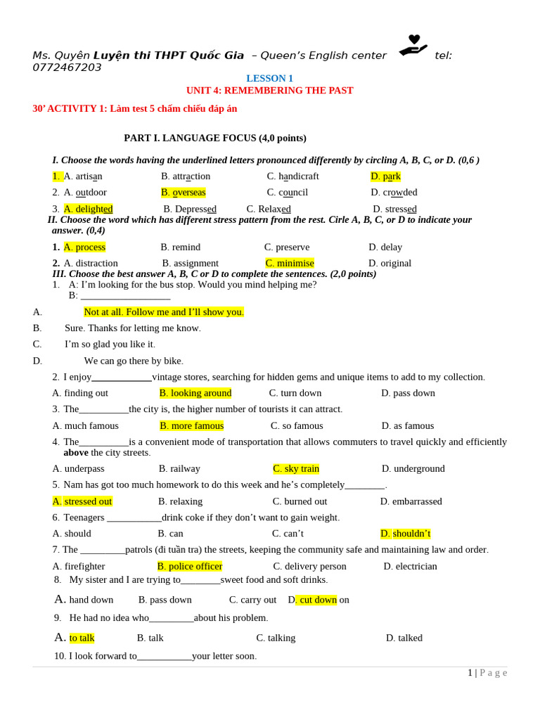 CLASS 9 Unit 4 Lesson 1 2 3 4 5 | PDF | Hue