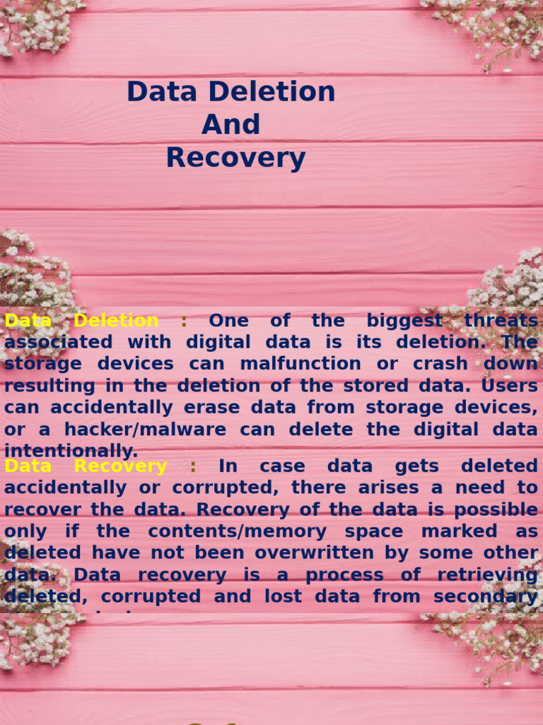 Data Deletion and Recovery Software | PDF | Operating System ...