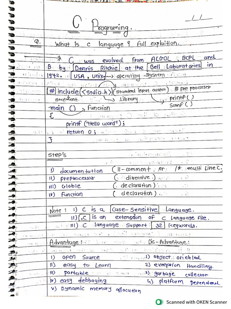 c Class Room Notes | PDF