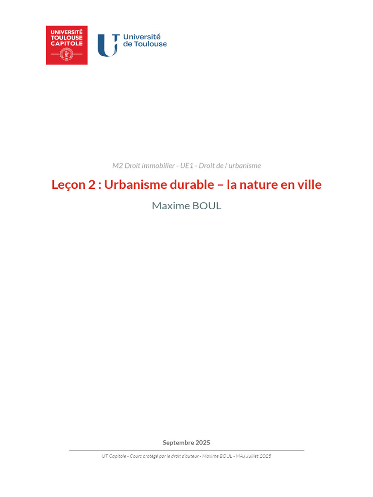 Urbanisme durable : intégrer la nature en ville | PDF | Infrastructure ...