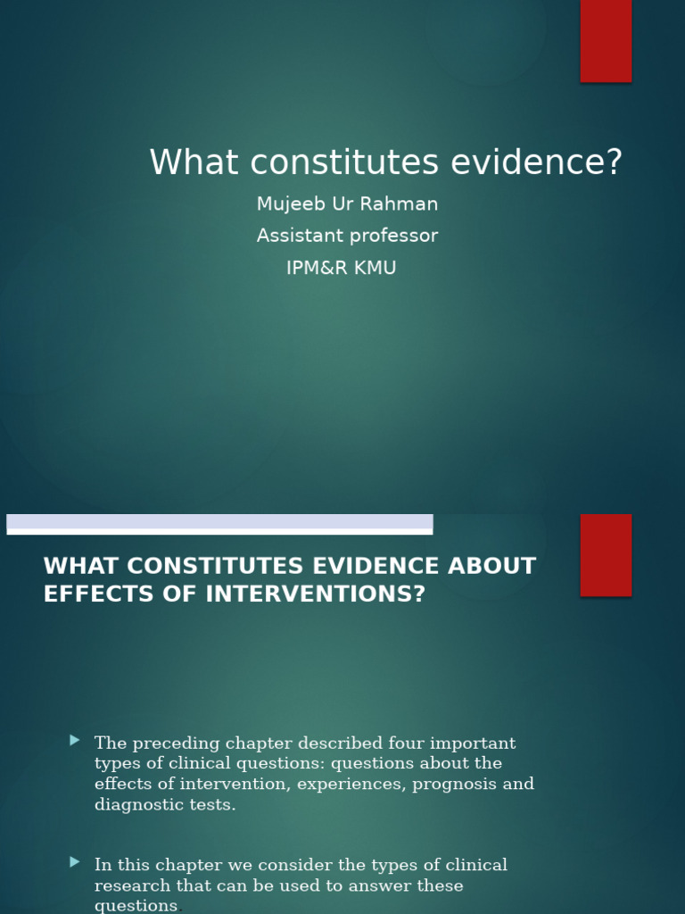 Ebp-3 092023 What Constitutes Evidence | PDF | Placebo | Systematic Review