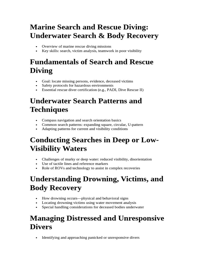 Diving International Training Cource | PDF