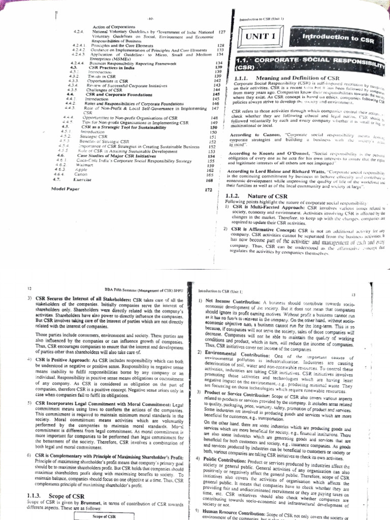 chapter 1 csr (1) PDF Corporate Social Responsibility Economies