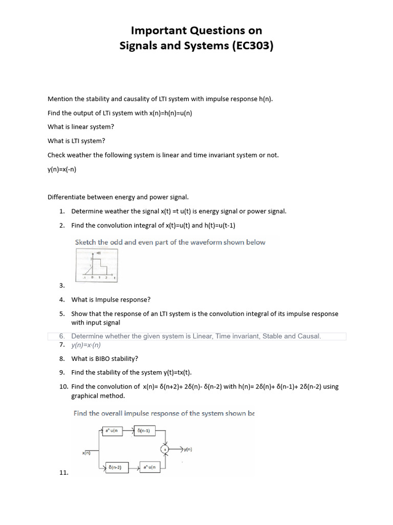 Question set-01 Signal | PDF | Laplace Transform | Fourier Series