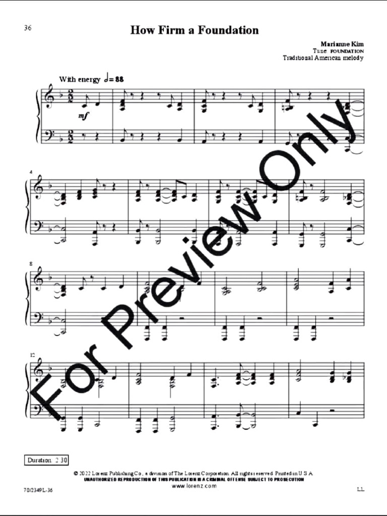 How Firm a Foundation Sheet Music | PDF