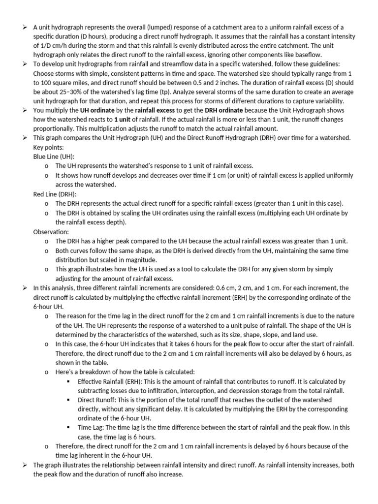 Unit Hydrograph Method for Runoff Estimation | PDF | Discharge ...