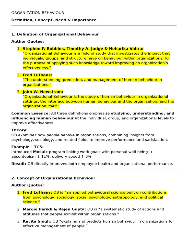 Understanding Organizational Behaviour Essentials | PDF ...