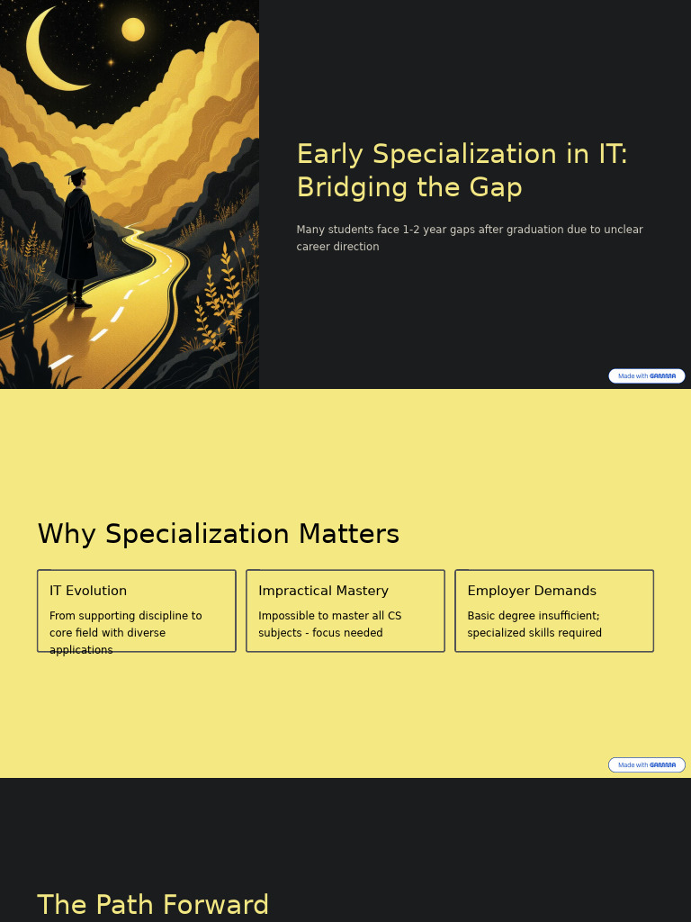 Early Specialization in IT Bridging The Gap | PDF