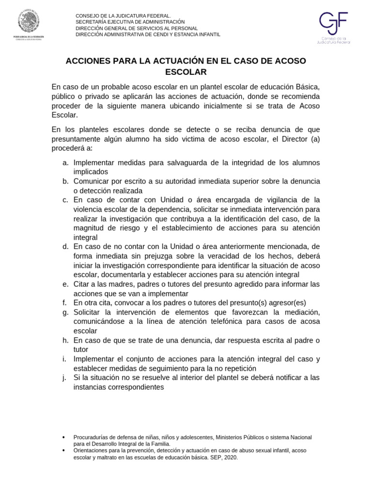 Protocolo de Actuación ante Acoso Escolar | PDF | Violencia | Agresión