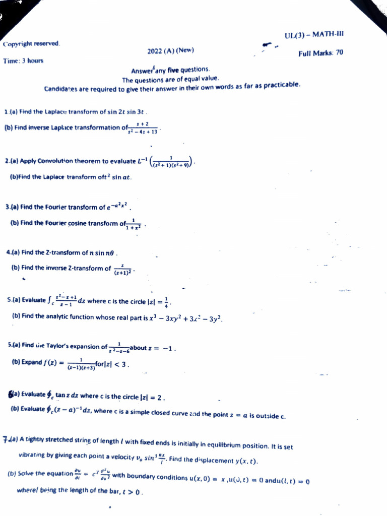 MATH-III Pyq - S | PDF
