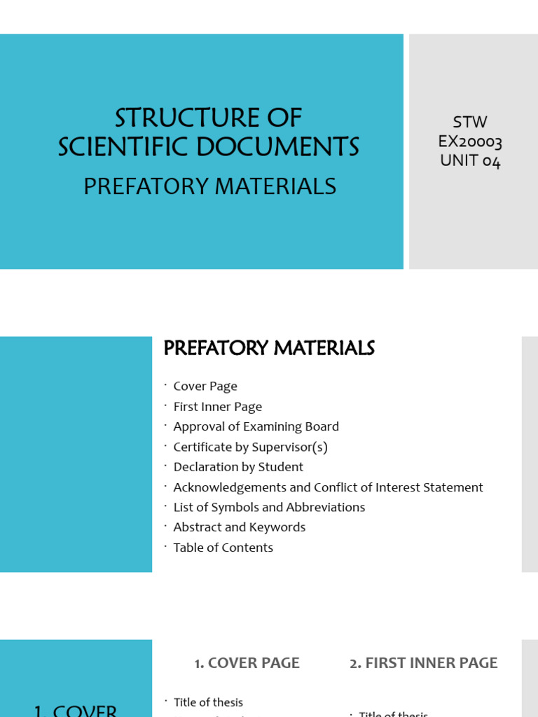 STW 4A1 Prefatory Materials | PDF | Thesis