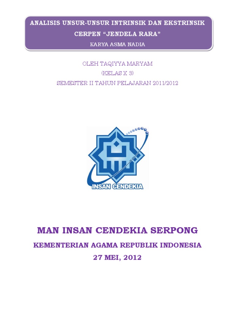 Analisis Unsur Cerpen Taqiyya Maryam X 3