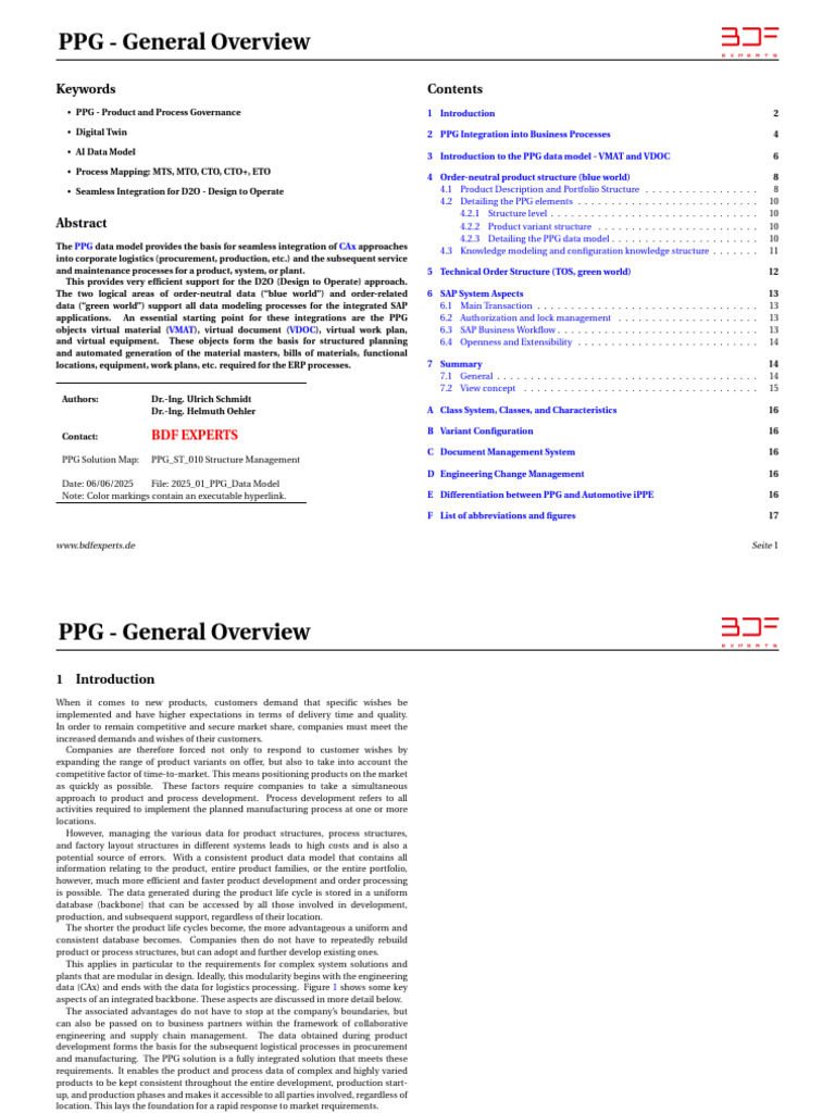 2025 01 PPG Uebersicht EN | PDF | System | Product Lifecycle
