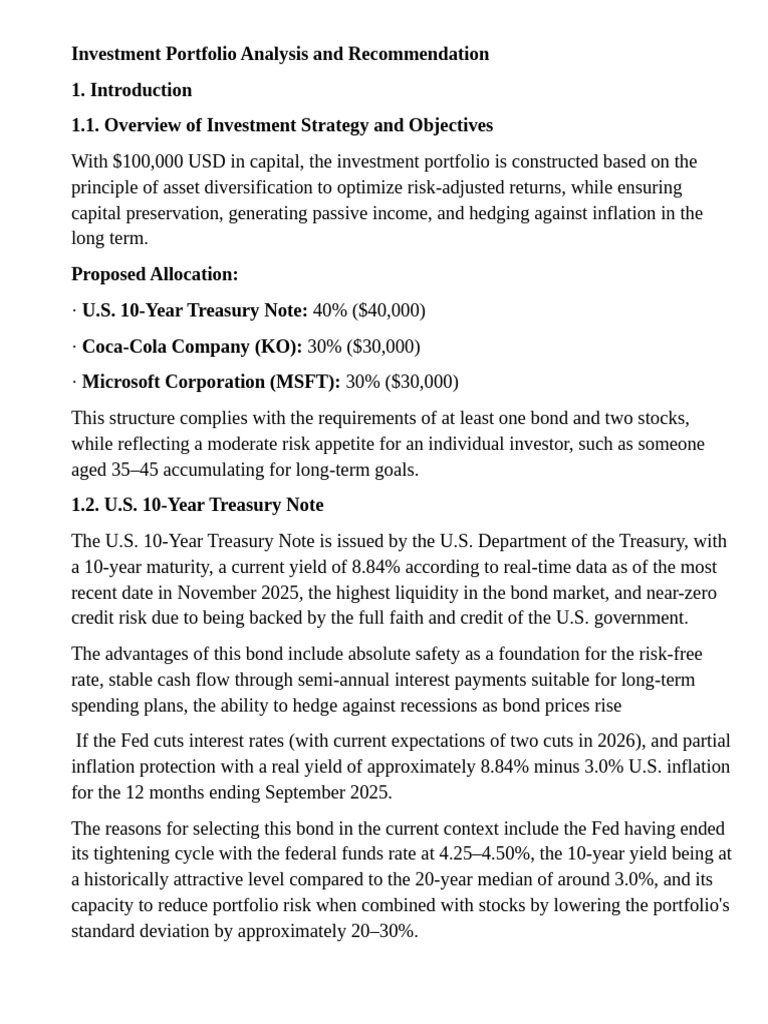 Investment Portfolio Strategy Overview | PDF | Bonds (Finance ...