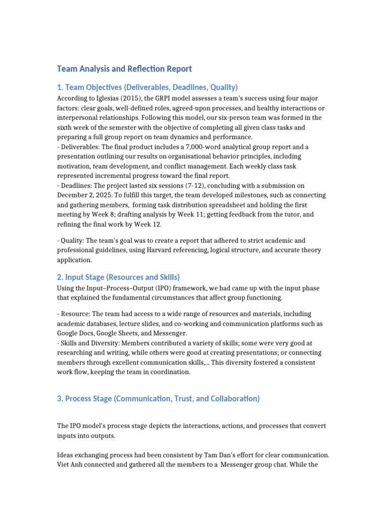 Team Dynamics and Performance Analysis | PDF | Leadership | Communication