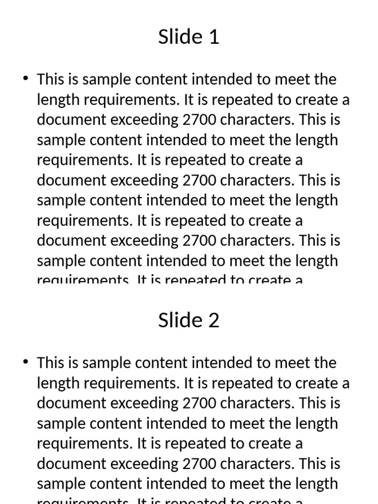 Sample Content for Length Requirements | PDF