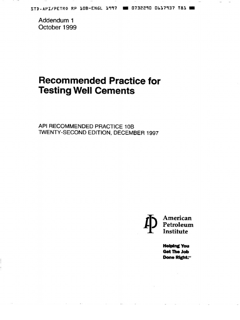 API 10b Standard | PDF | Environmental Social Science | Resource Extraction