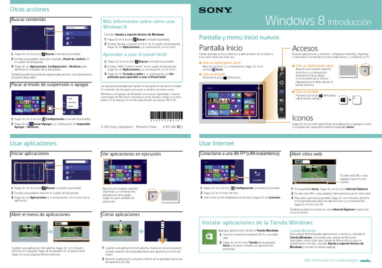 Guía Rápida de Uso de Windows 8 | PDF | Windows 10 | Windows 8