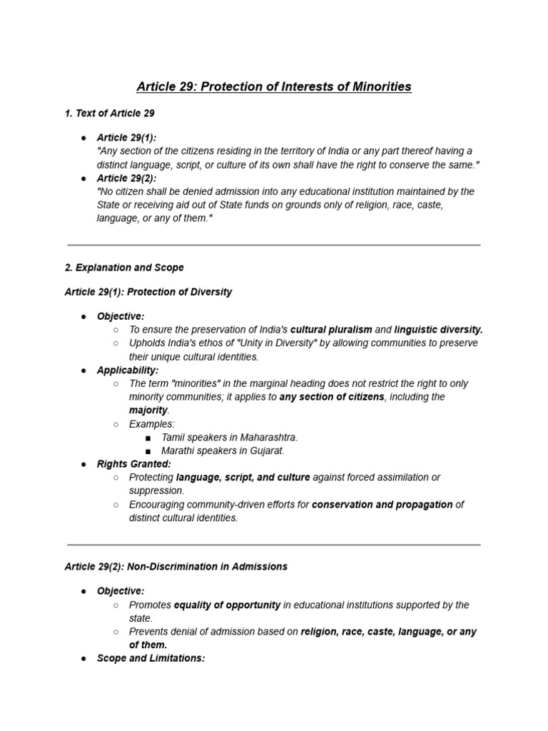 Article 29-30 Cultural &educational Rights | PDF | Minority Group ...