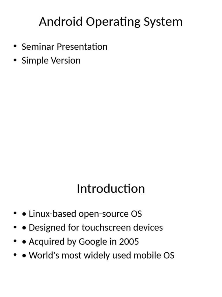 Overview of Android OS Features & Evolution | PDF